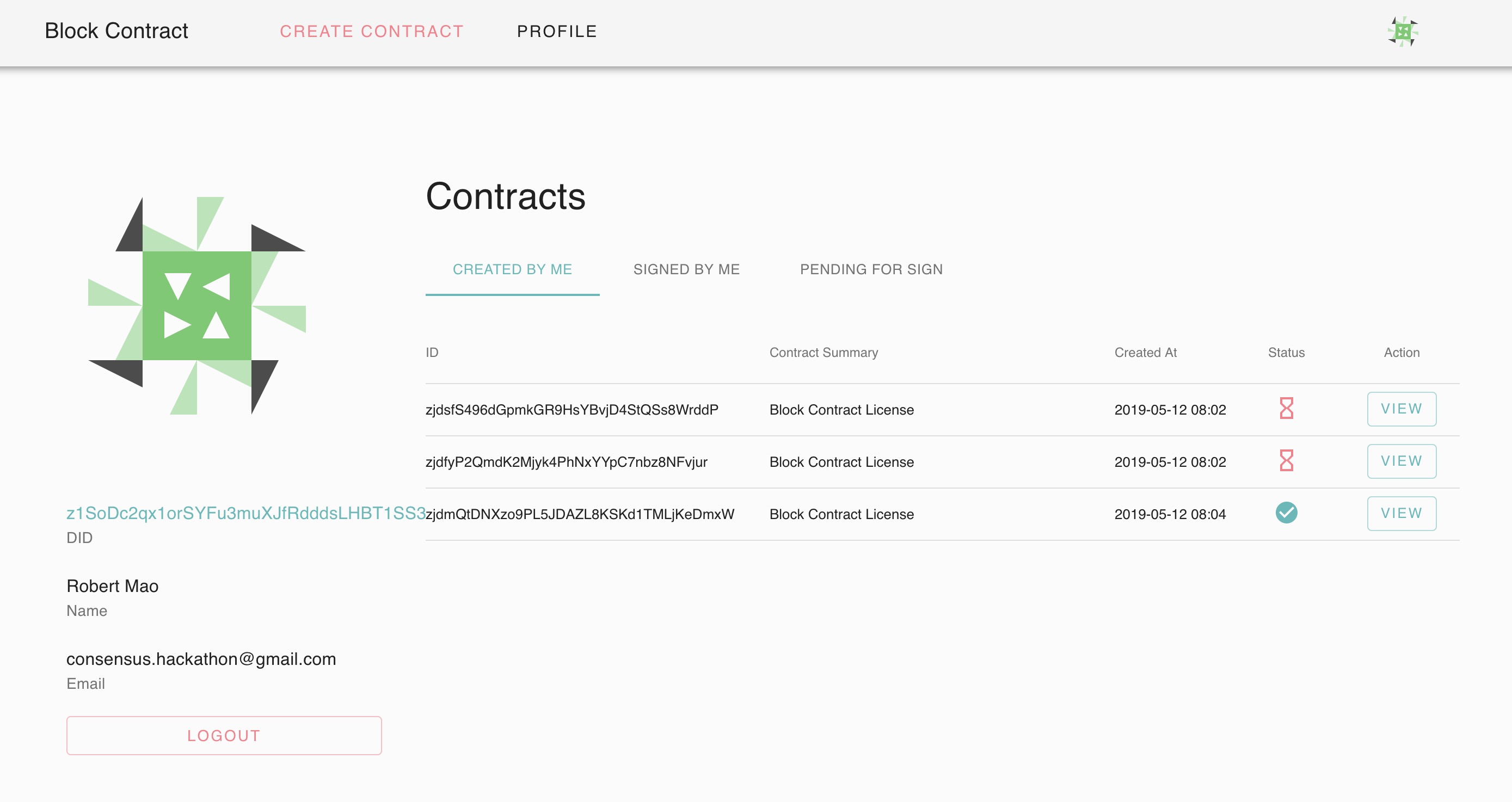 List contracts