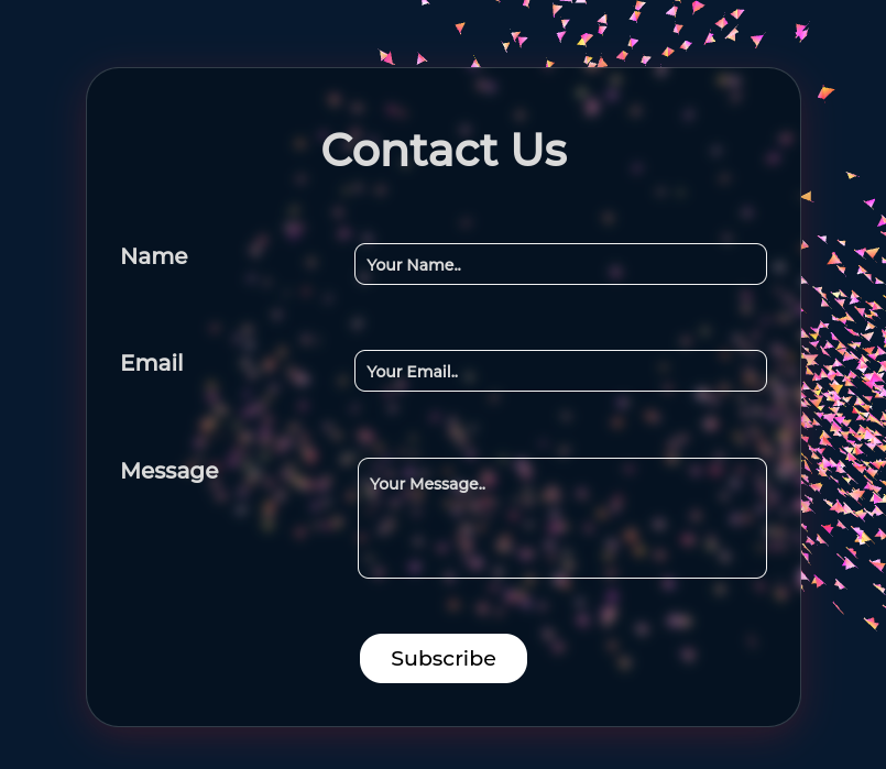 Live Background Contact Form