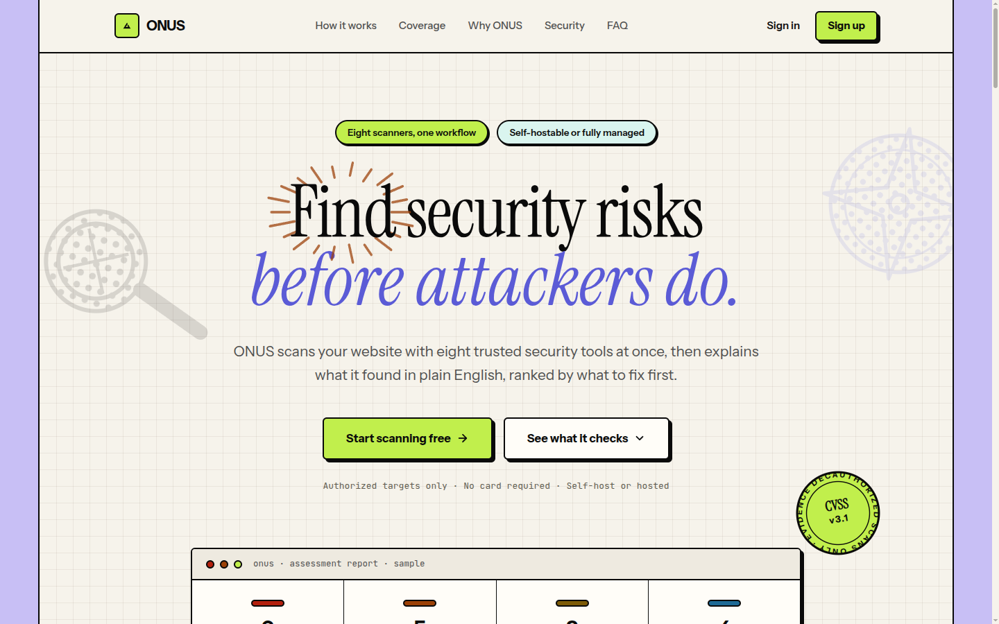 ONUS - Find security risks before attackers do.
