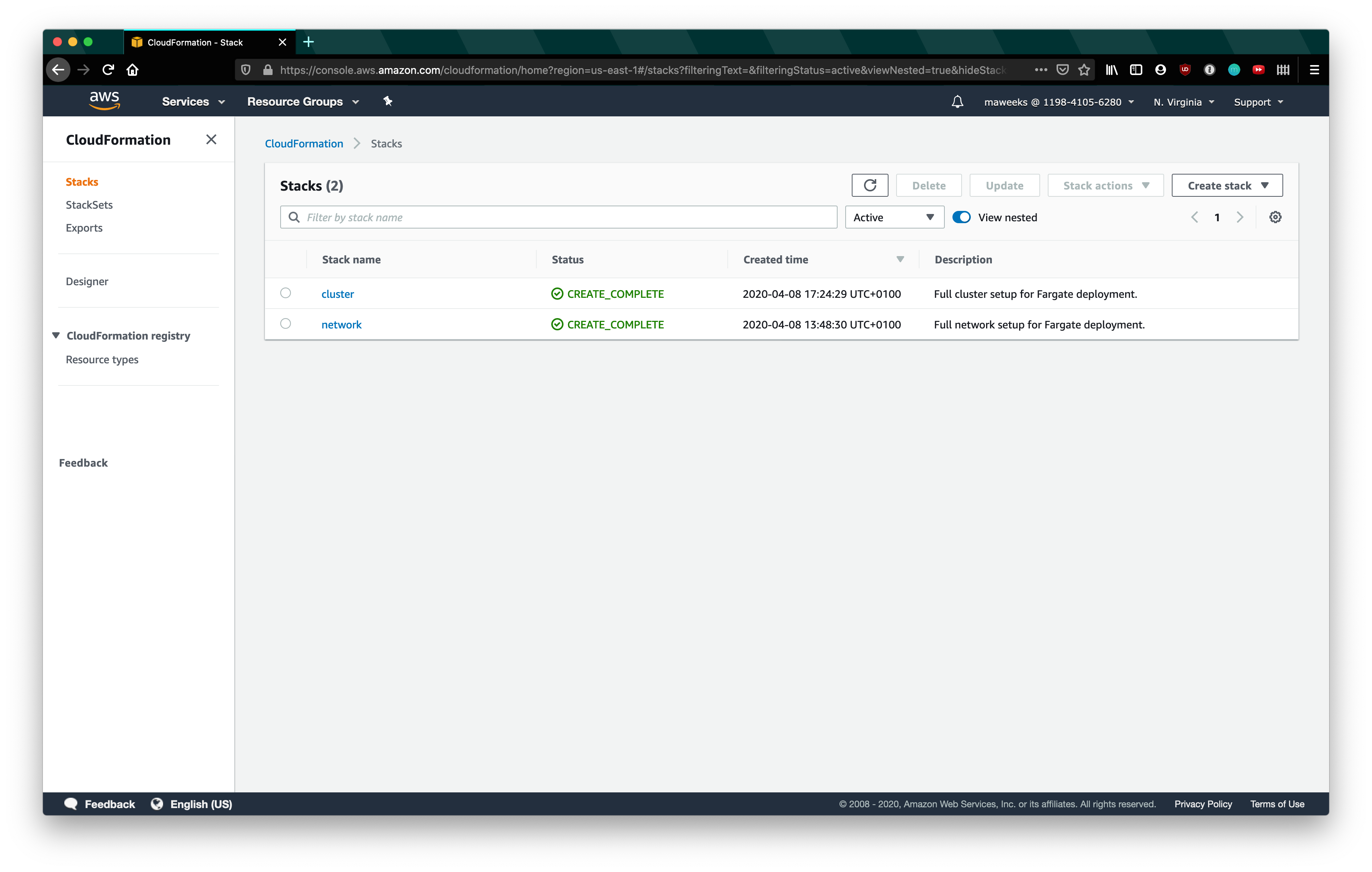 CloudFormation stacks