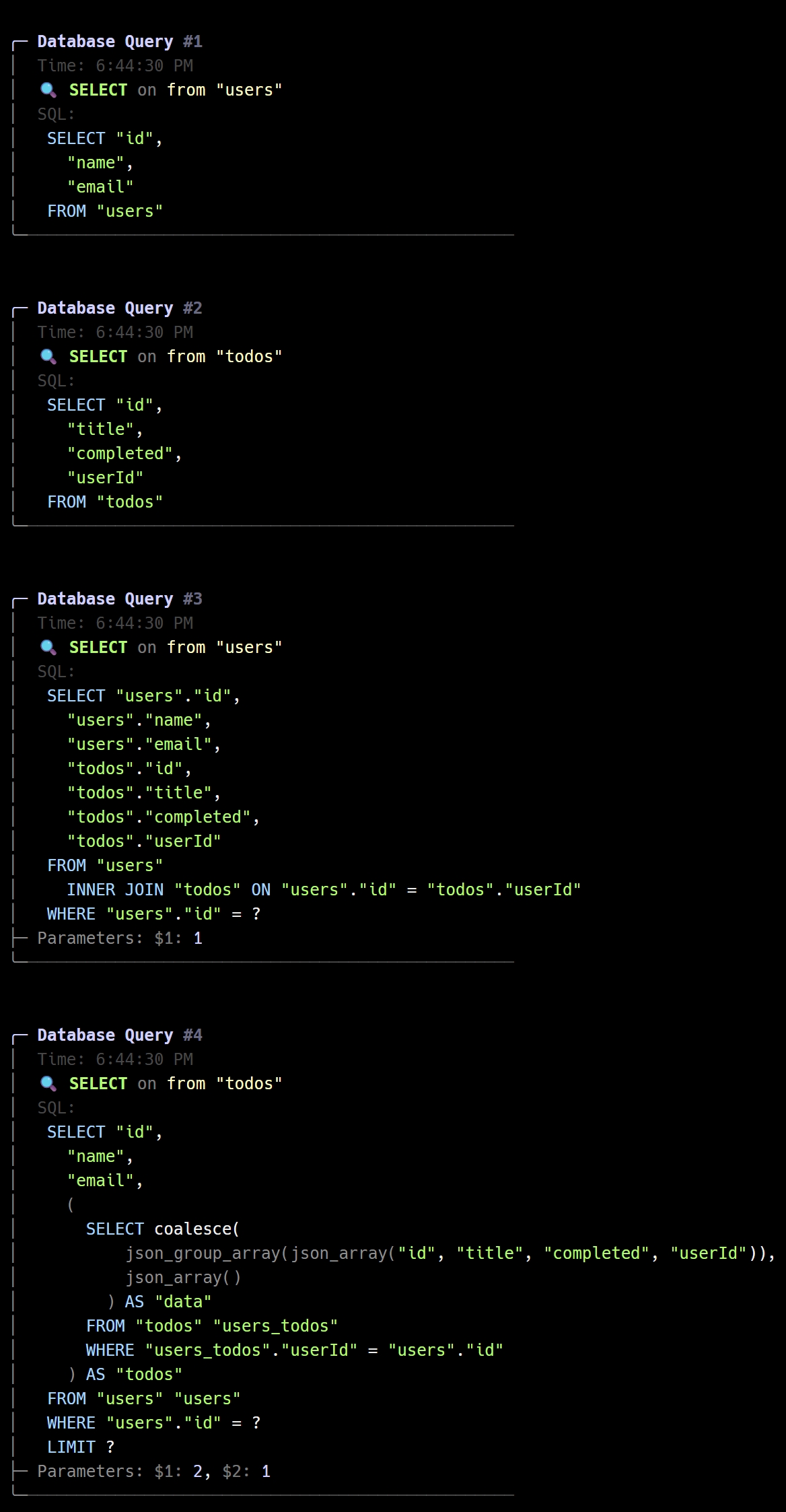 After - Enhanced Query Logger