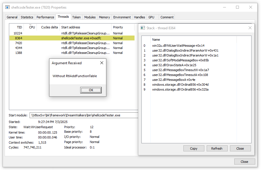 WithoutRtlAddFunctionTable