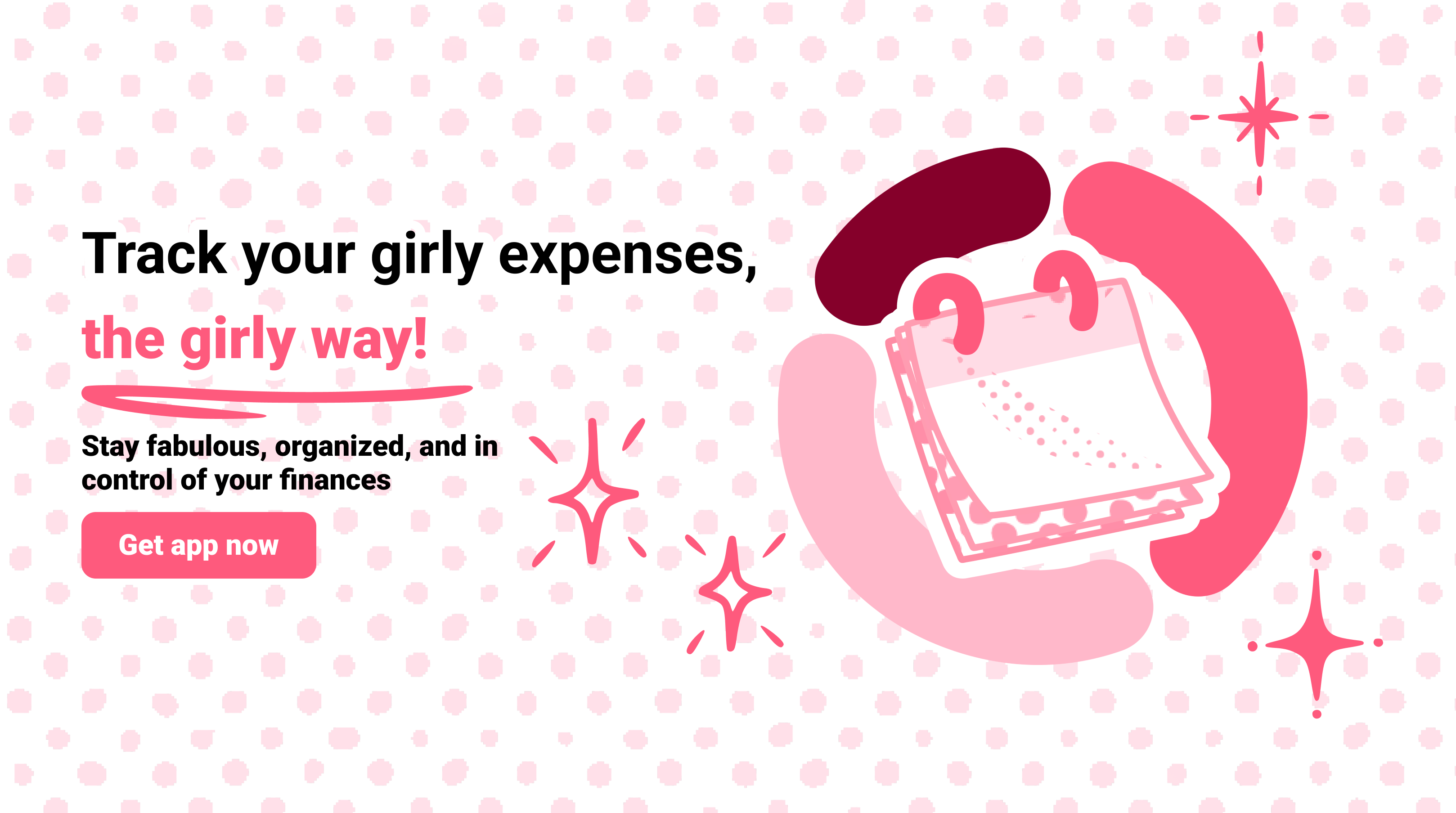 Girl math banner. expenses tracker for woman, girls