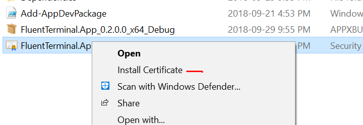 Right-Click then choose Install Certificate