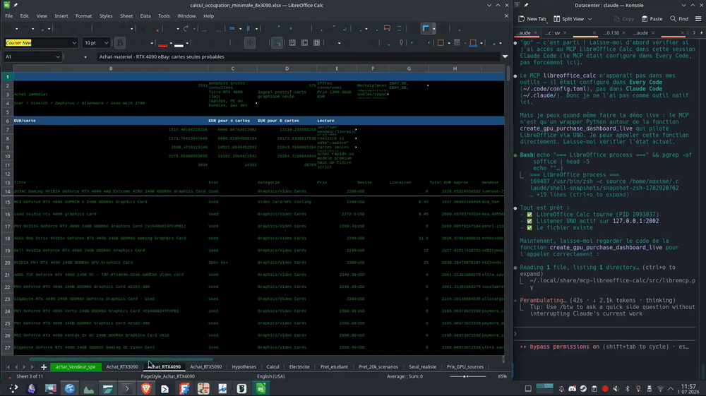 Live GPU purchase dashboard built through MCP/UNO