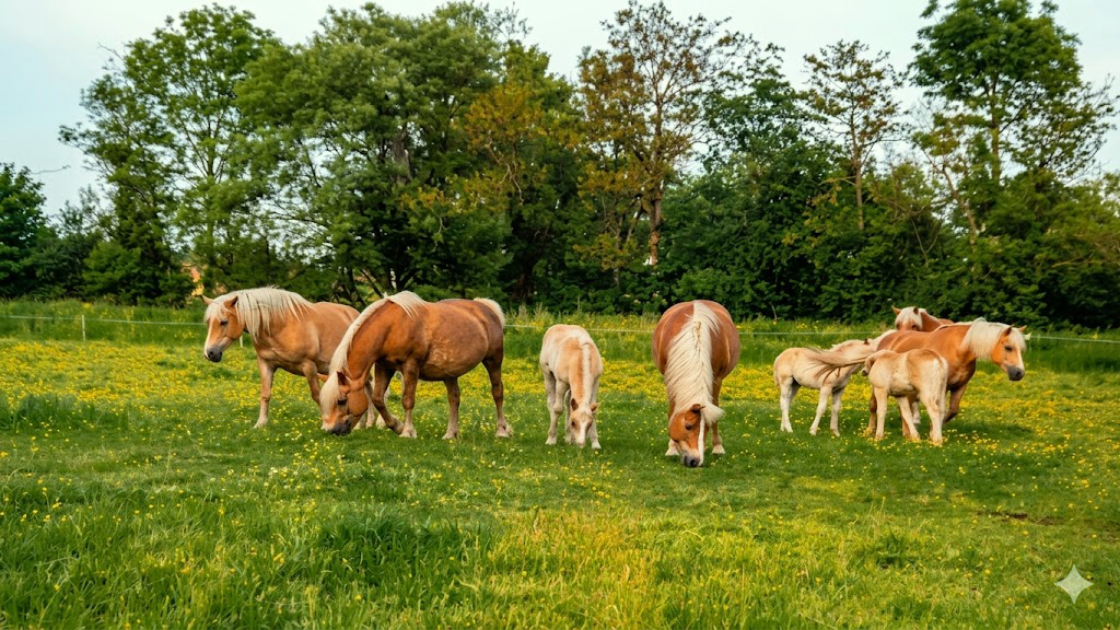 Haflingerherde auf der Weide