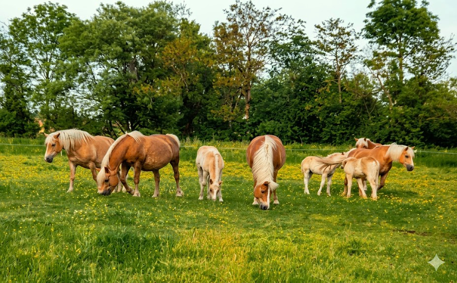 Haflingerherde auf der Weide