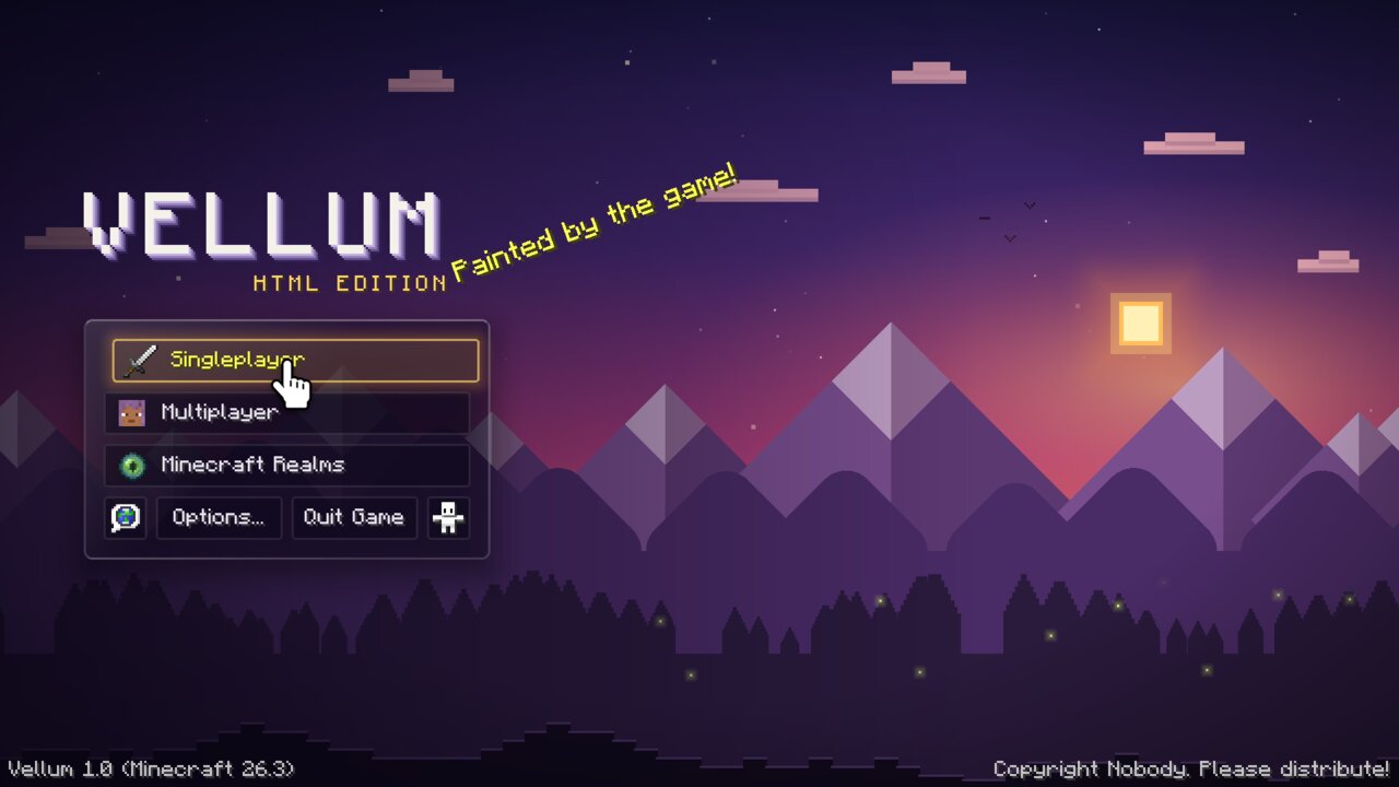 A title screen