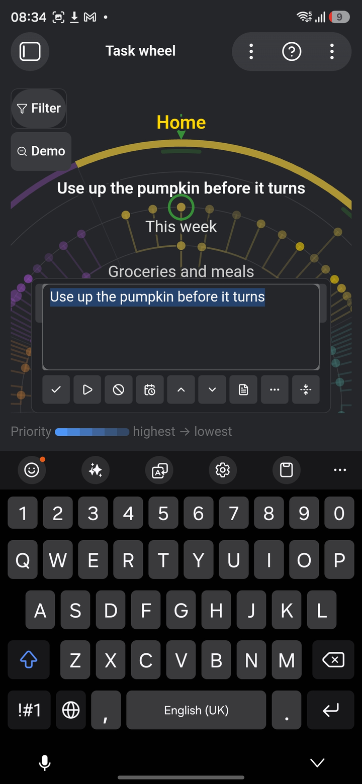 Renaming a task on the card, without leaving the round