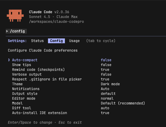 Setup config Screenshot