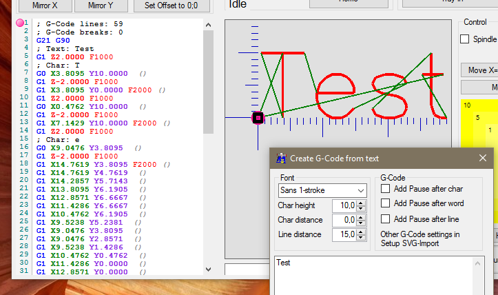 GRBL-Plotter Text