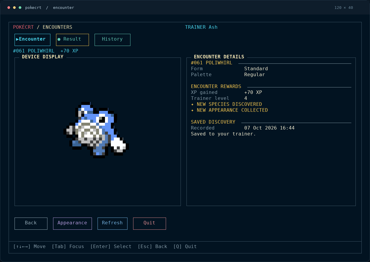 Encounter result with artwork and progression details