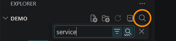 Filter button in the Explorer toolbar