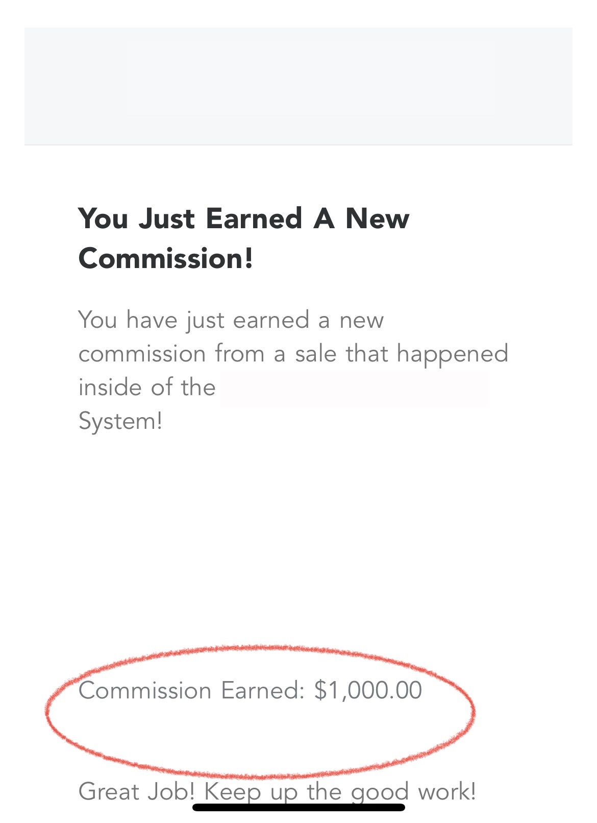 $1,000 commission