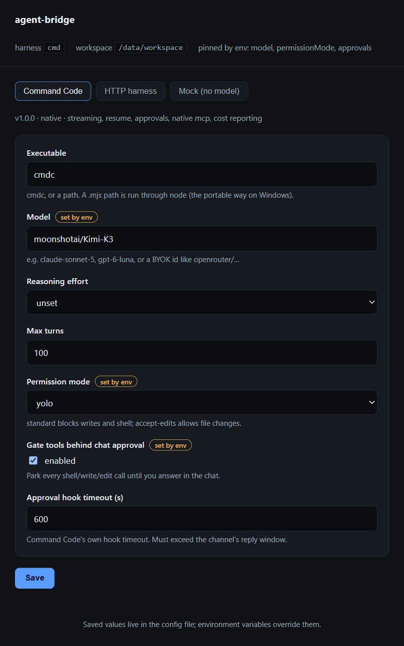 Deployed bridge dashboard with environment-pinned settings