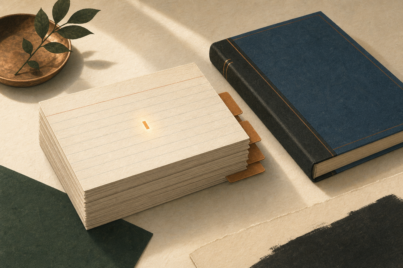 A ledger and index cards: the durable, tangible queue your agents share