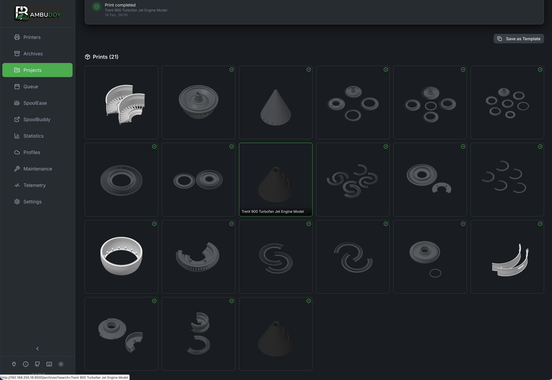 Project Detail Timeline
