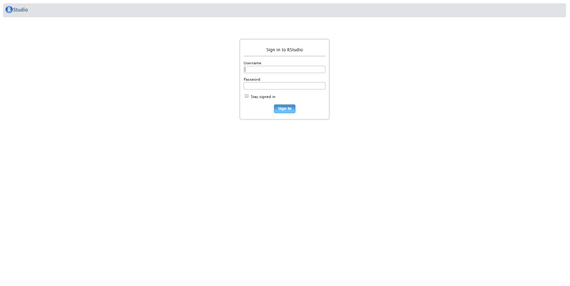 RStudio Server Login Page
