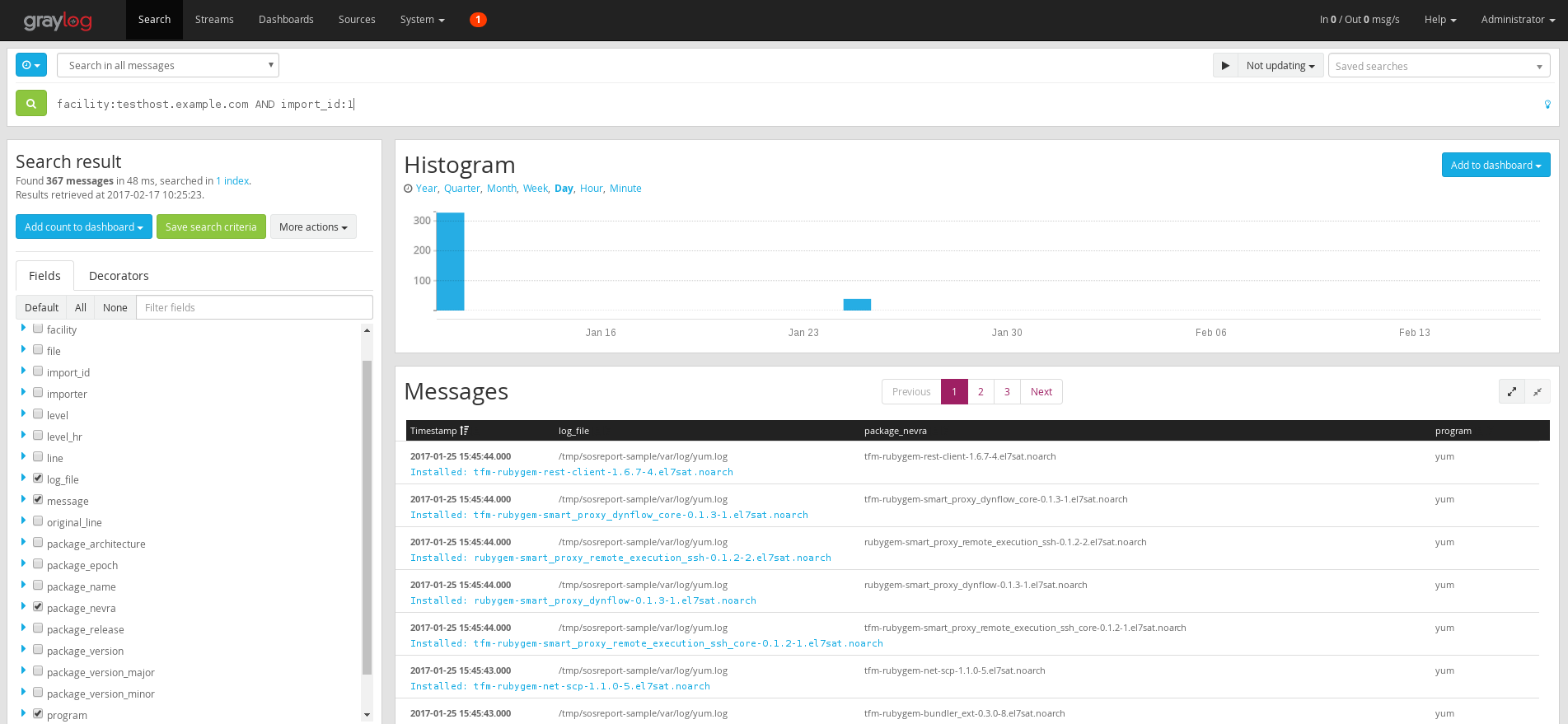 Search in Graylog