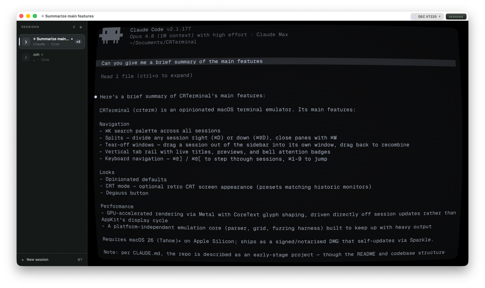 CRTerminal screenshot 3