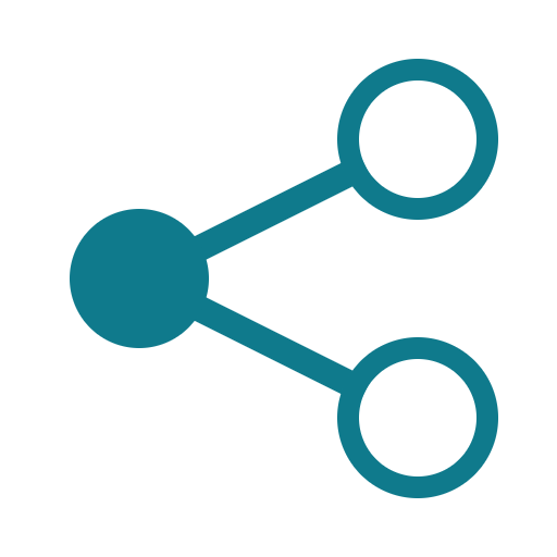 flowcontrol logo: one node unblocks two — the dependency cascade the engine performs when a node turns DONE