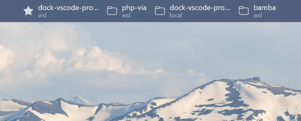 The dock band in the PowerToys Command Palette showing pinned and open VS Code projects