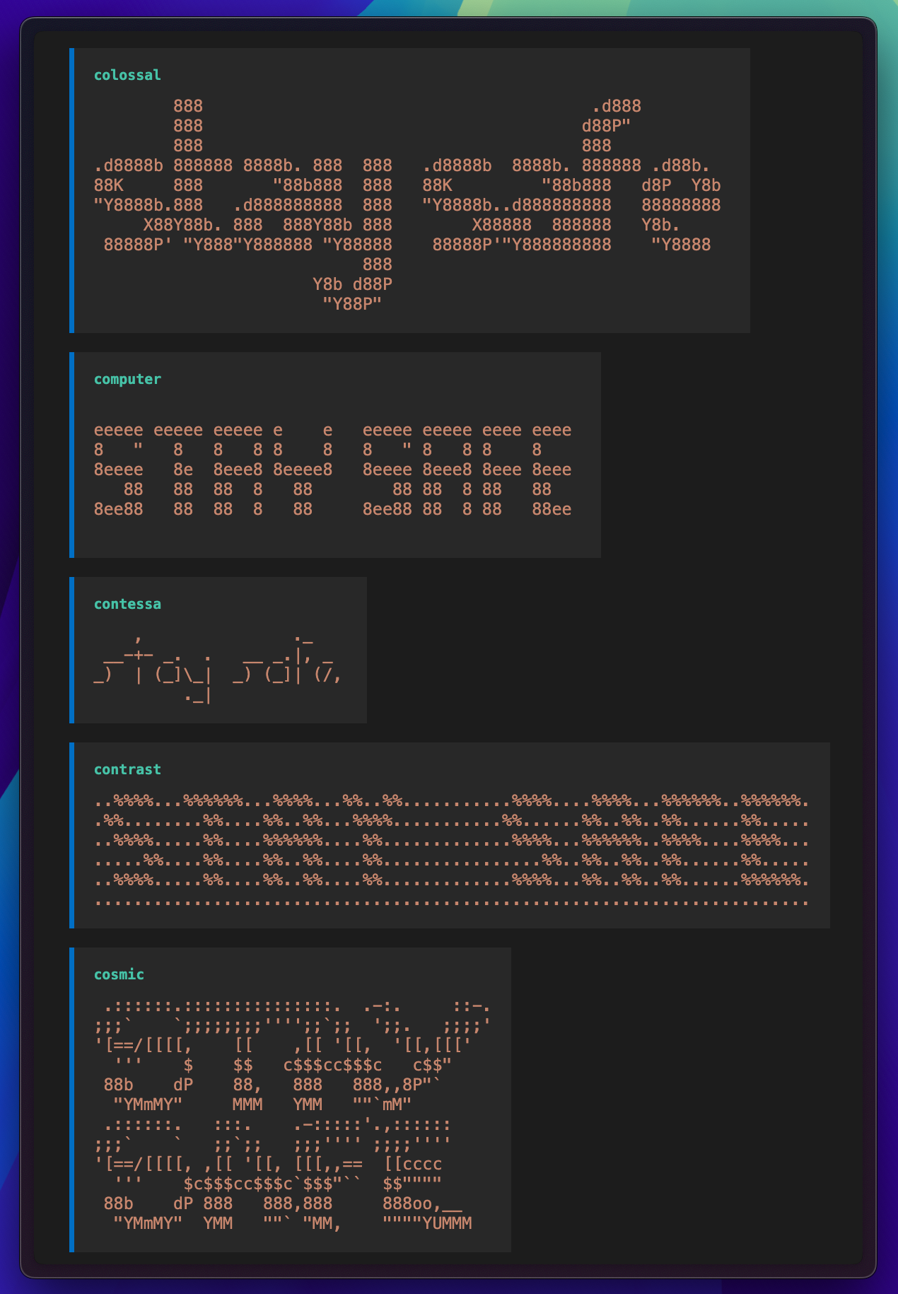 Figlet font gallery
