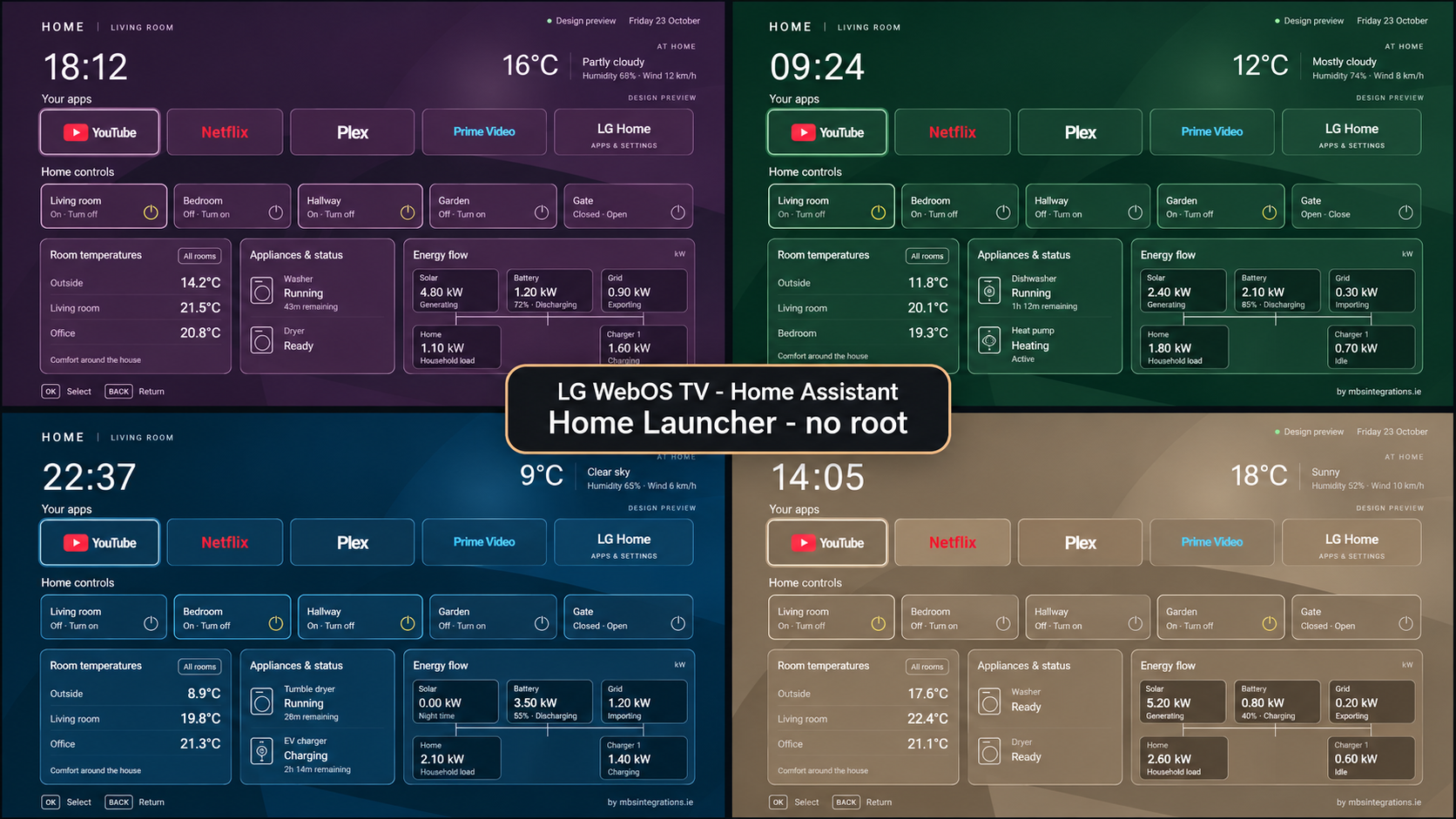 Four Home Launcher designs