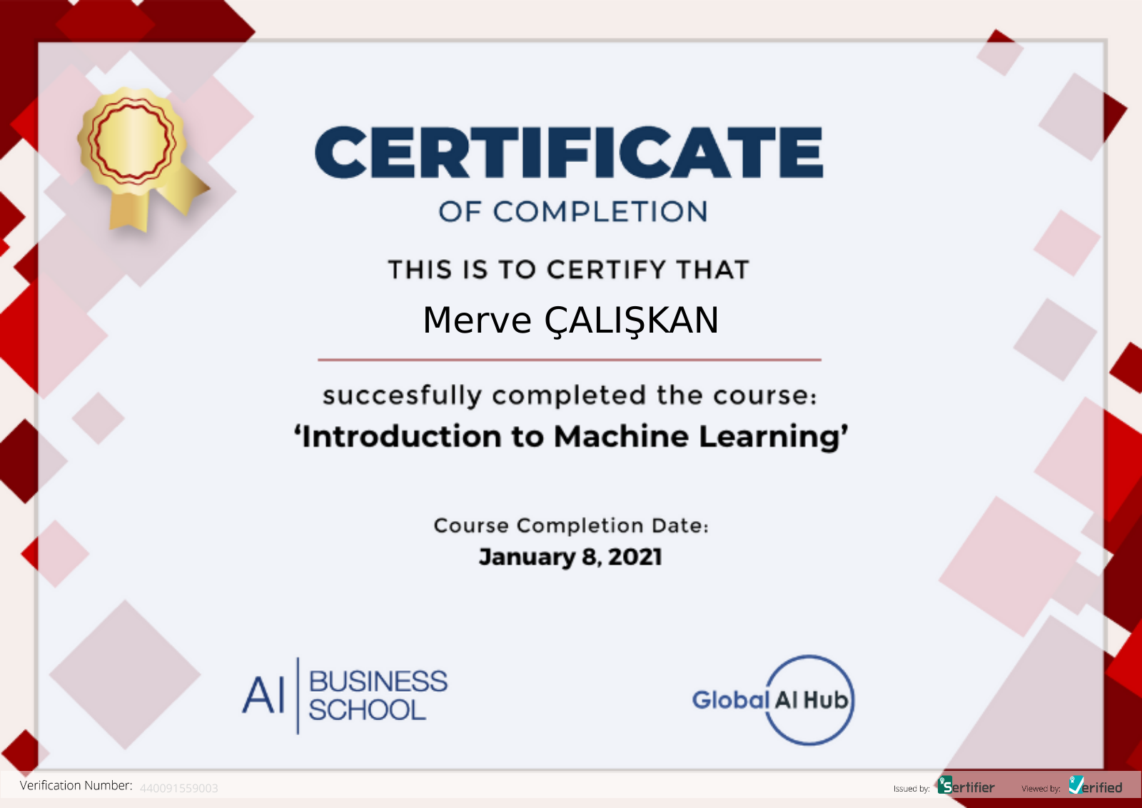 Global AI Hub Machine Learning Certificate