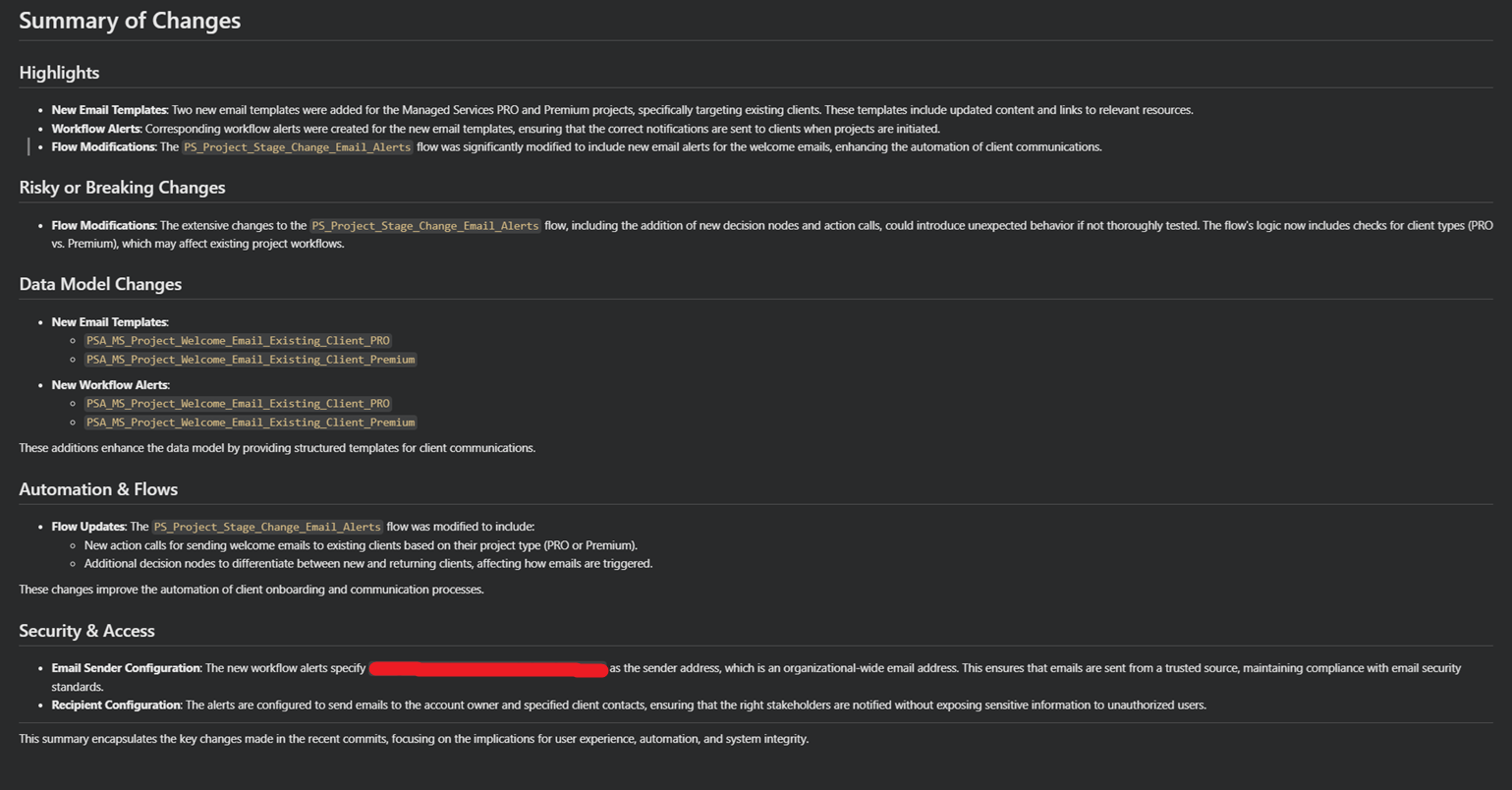 Markdown Summary Example