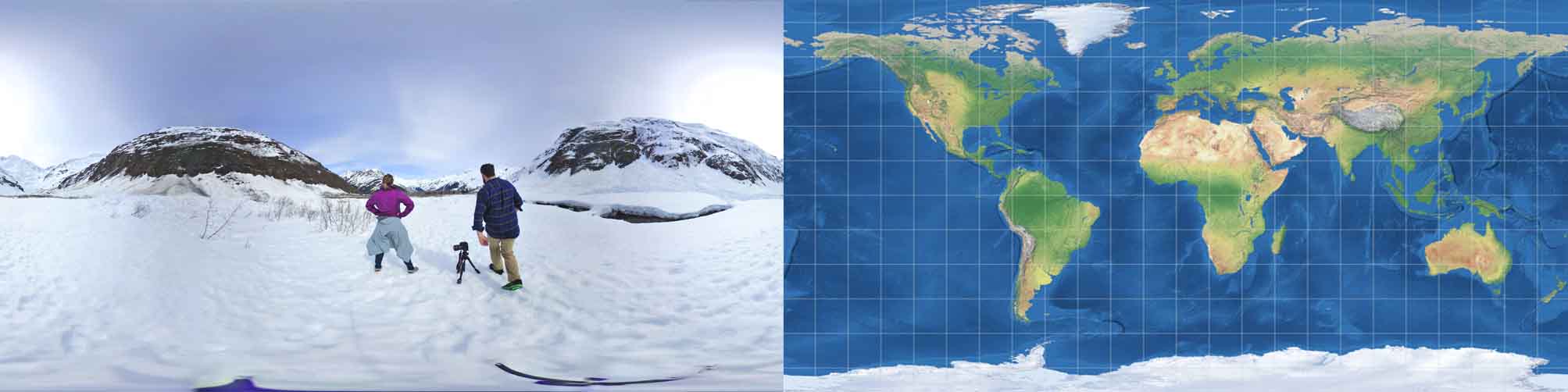 Equirectangular Projection in Map & Photo