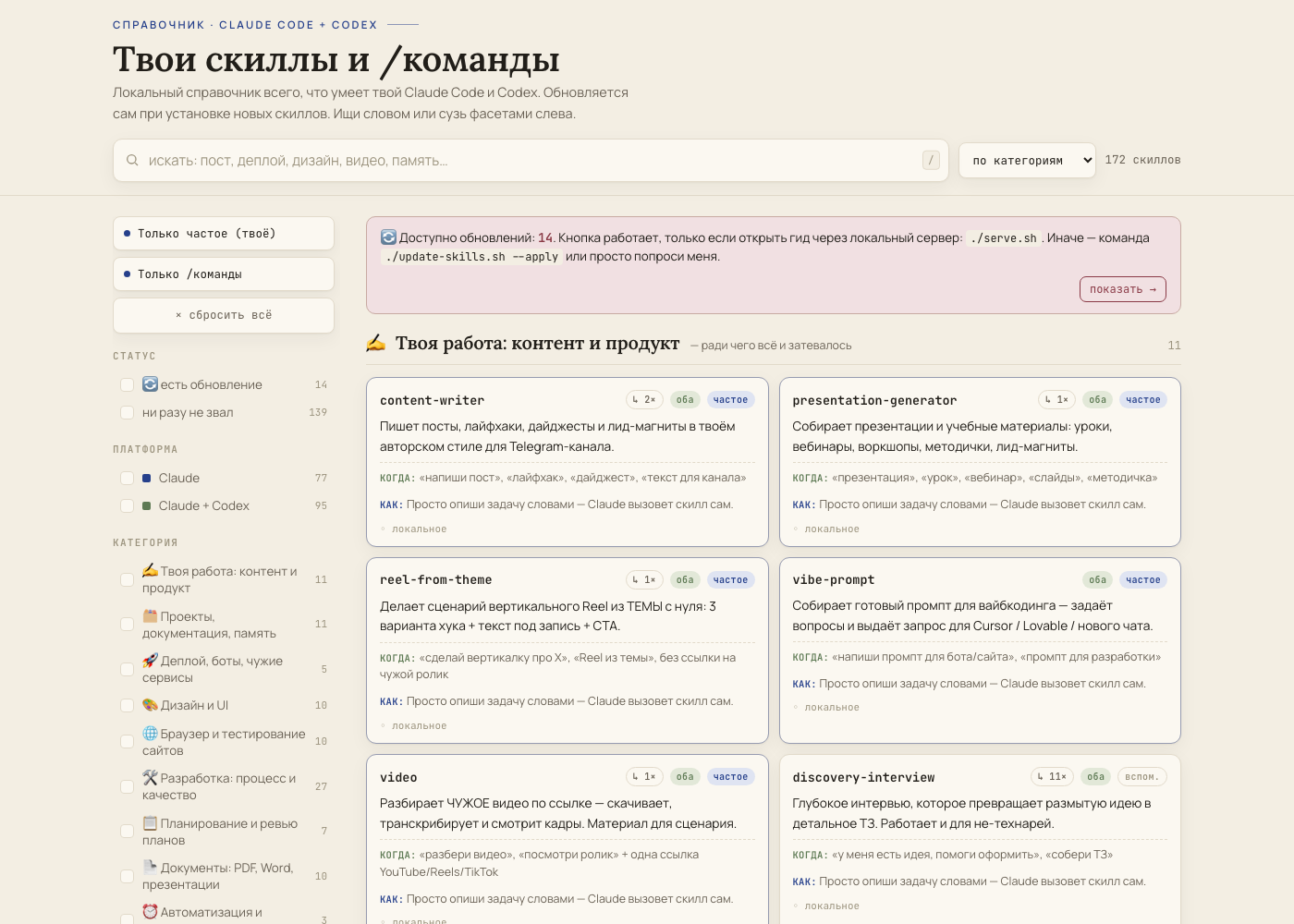 Skill-Guide — вид гида