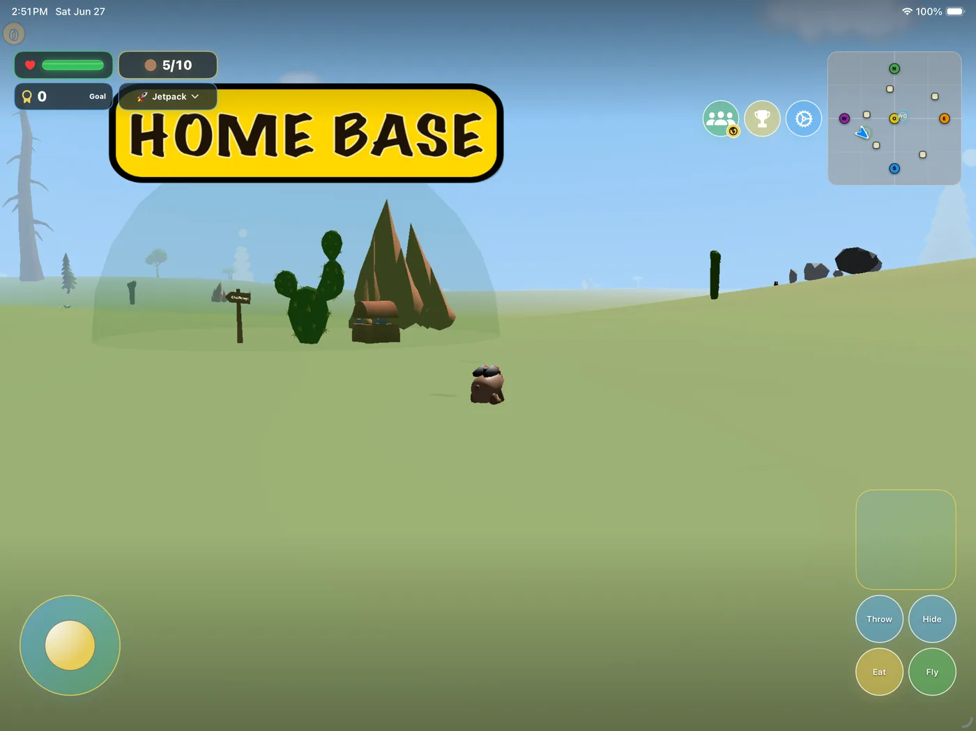 Hidden Walnuts iPad gameplay near Home Base and stash area