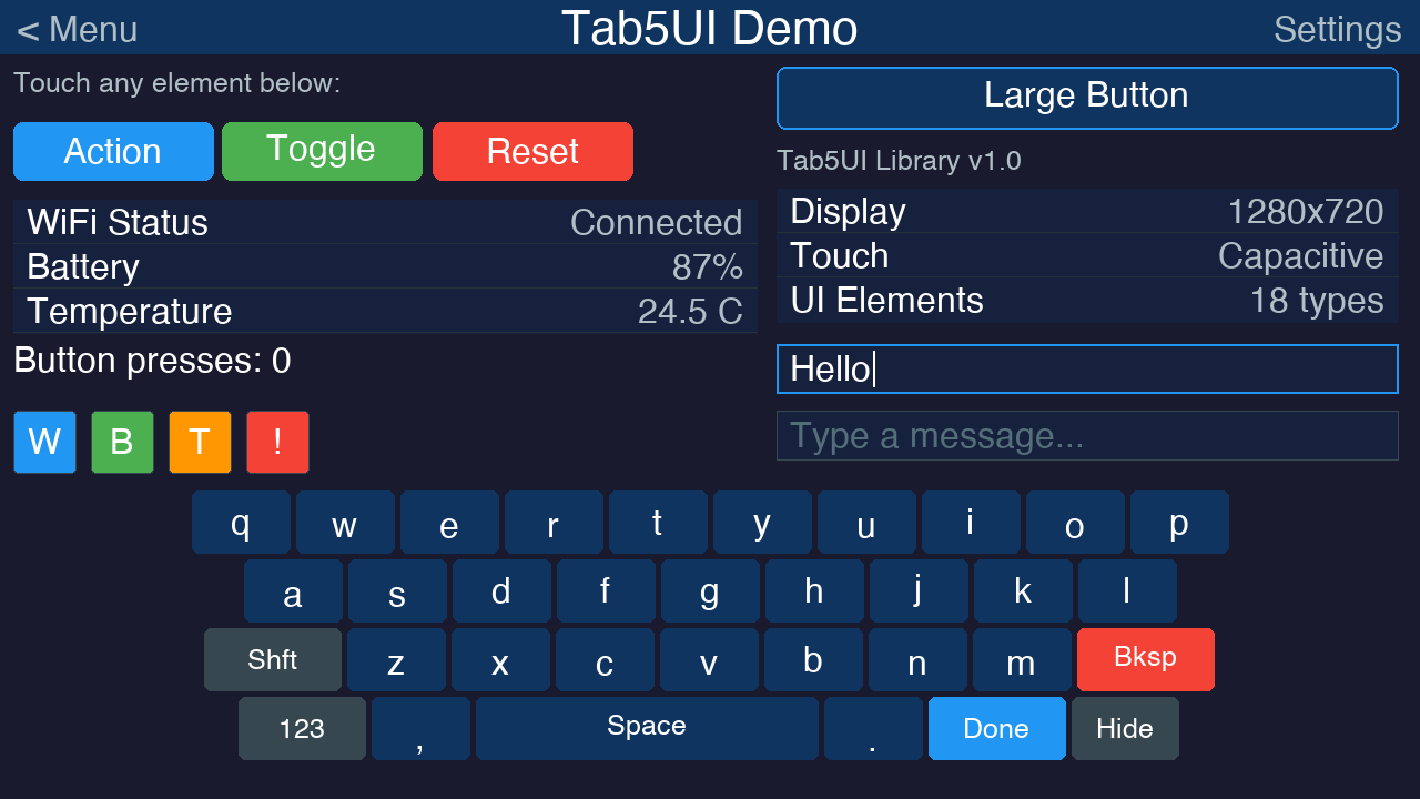 Keyboard visible