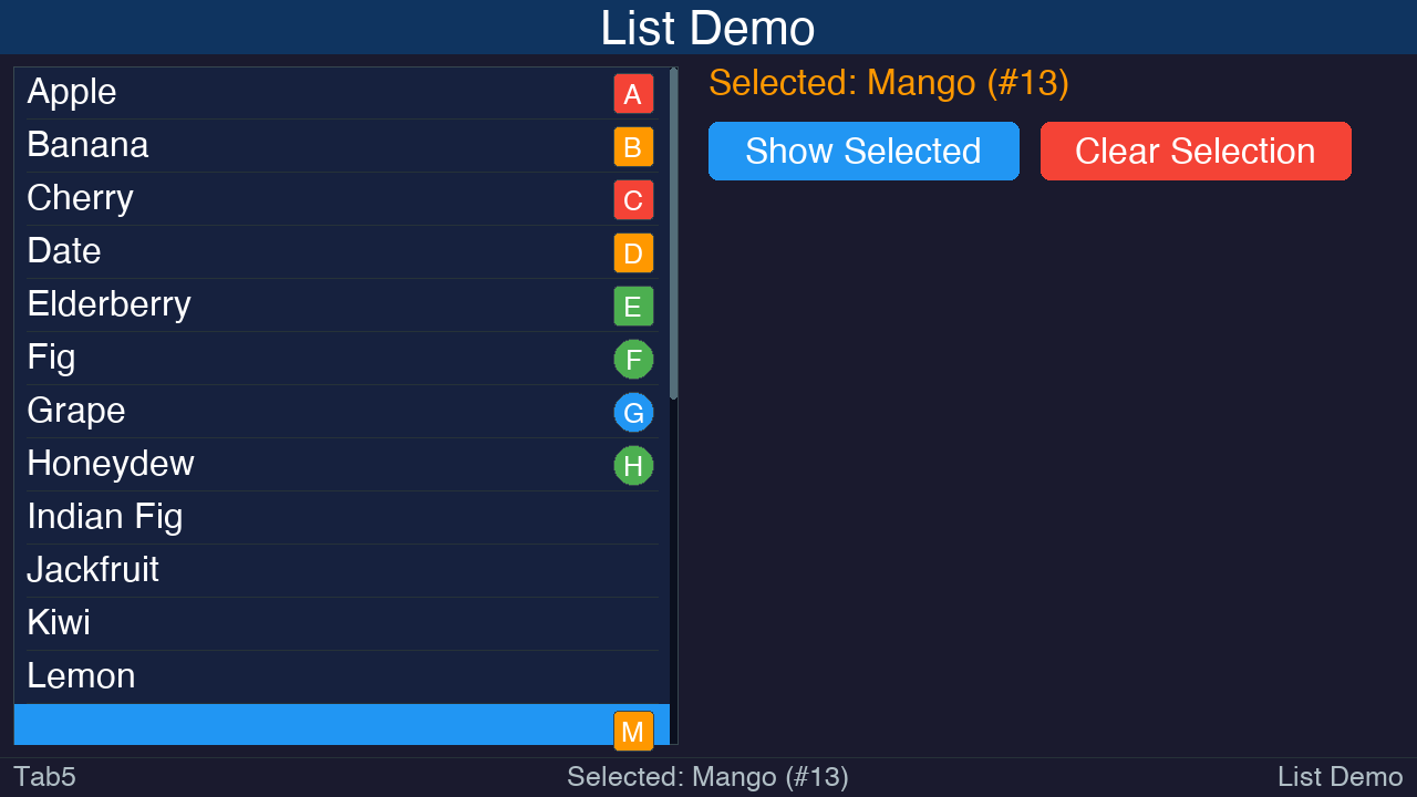 List demo