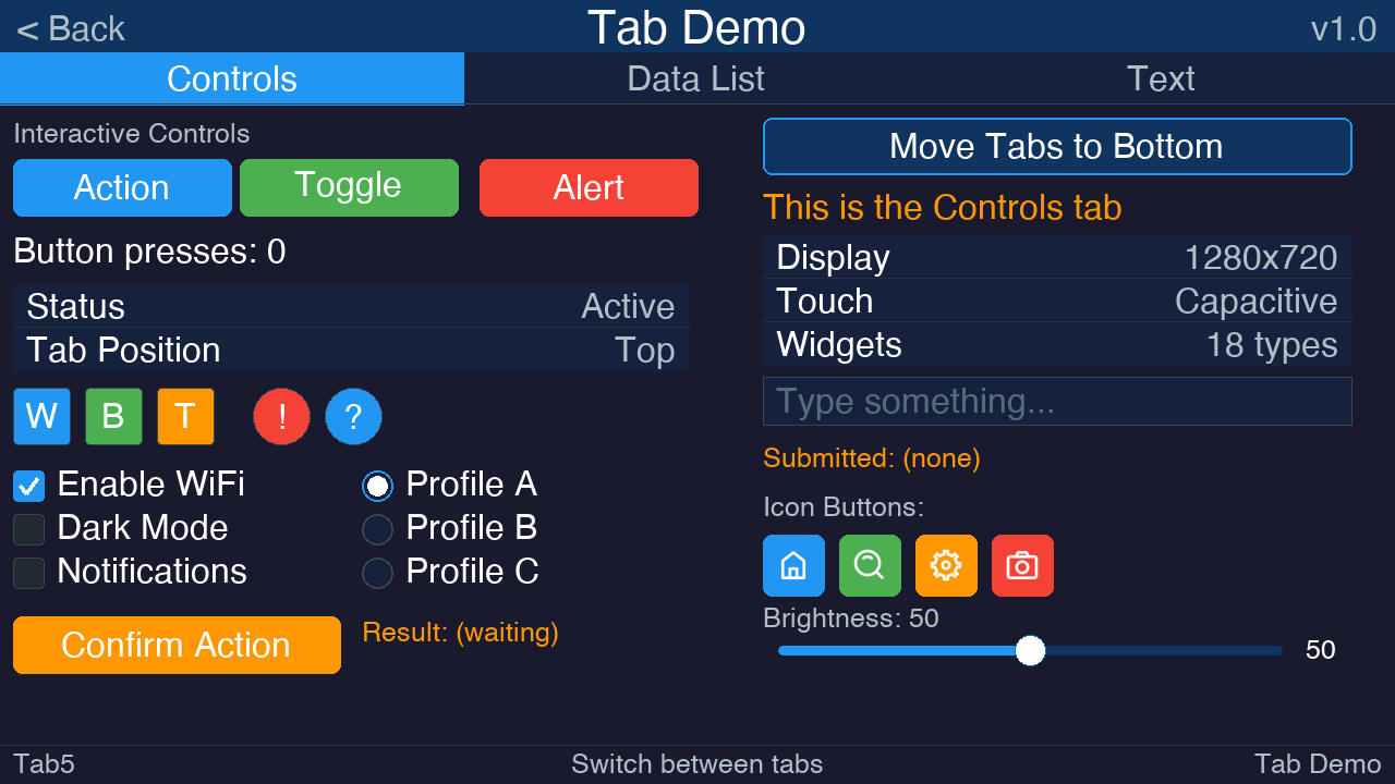 Tab Controls