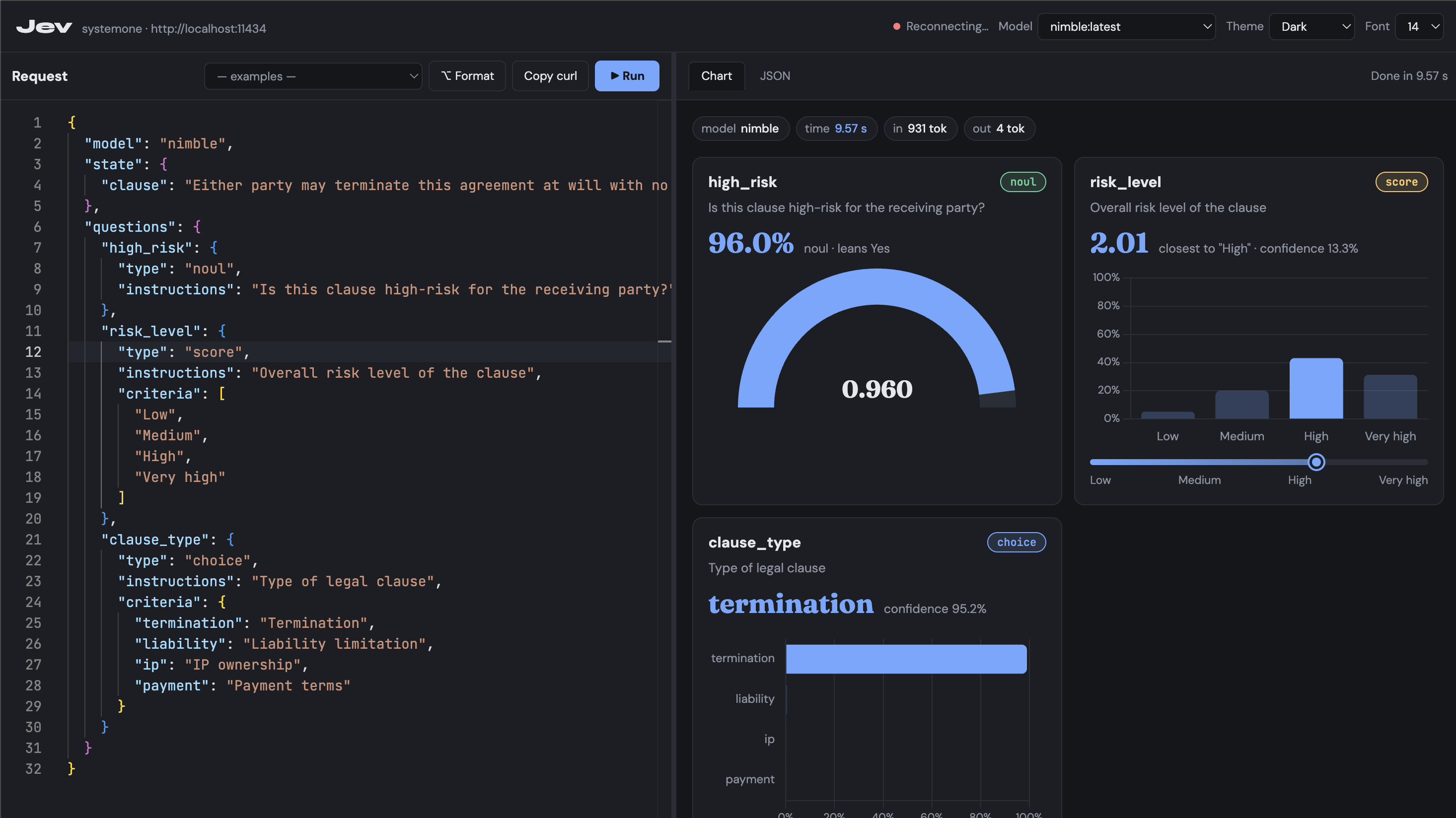 Jev inference UI