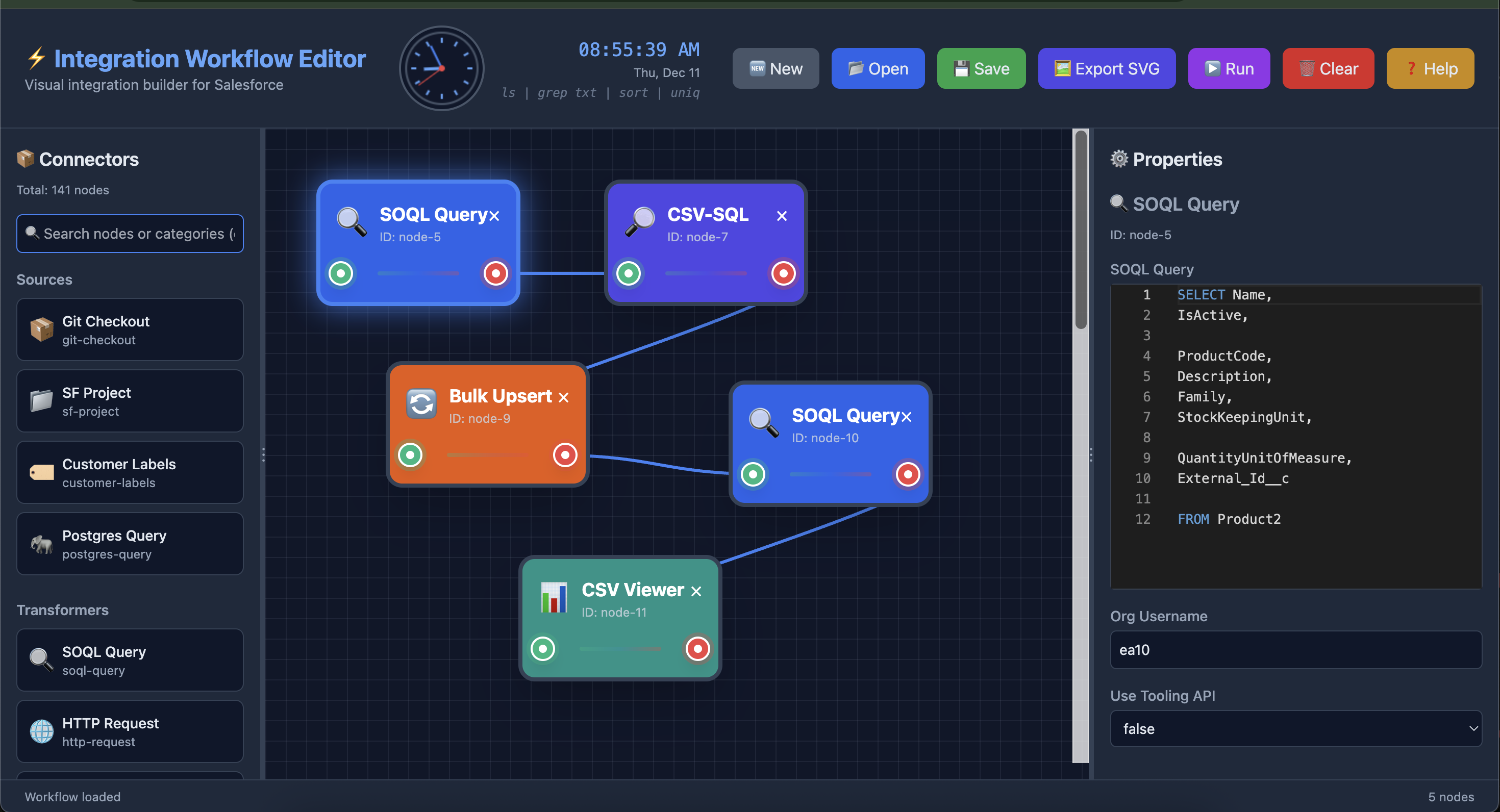 Example-Workflow Editor