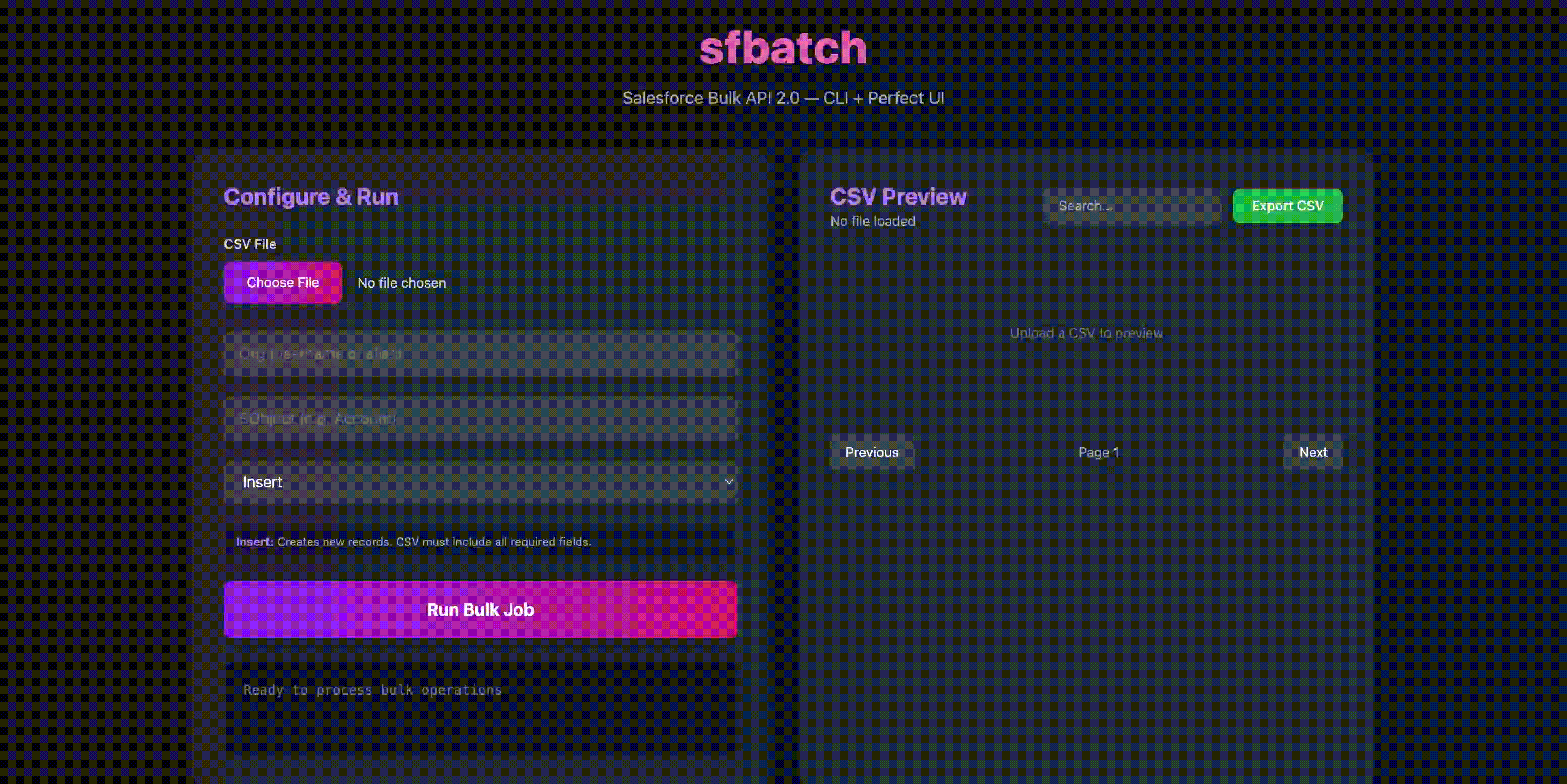 sfbatch UI Demo
