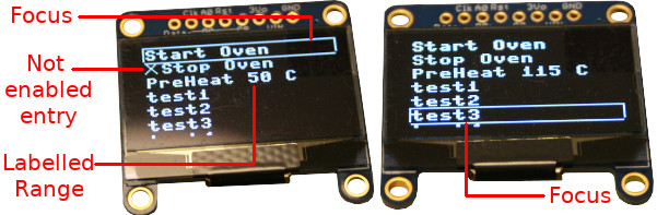 Examples of Oled Menu