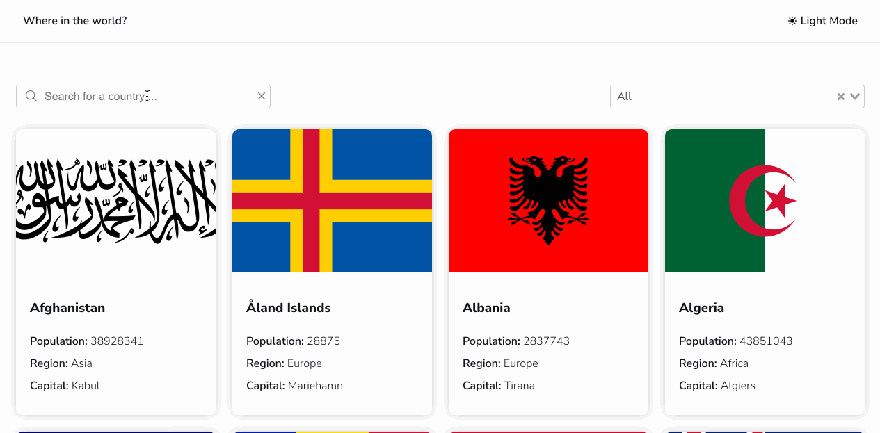 Discover Countries App