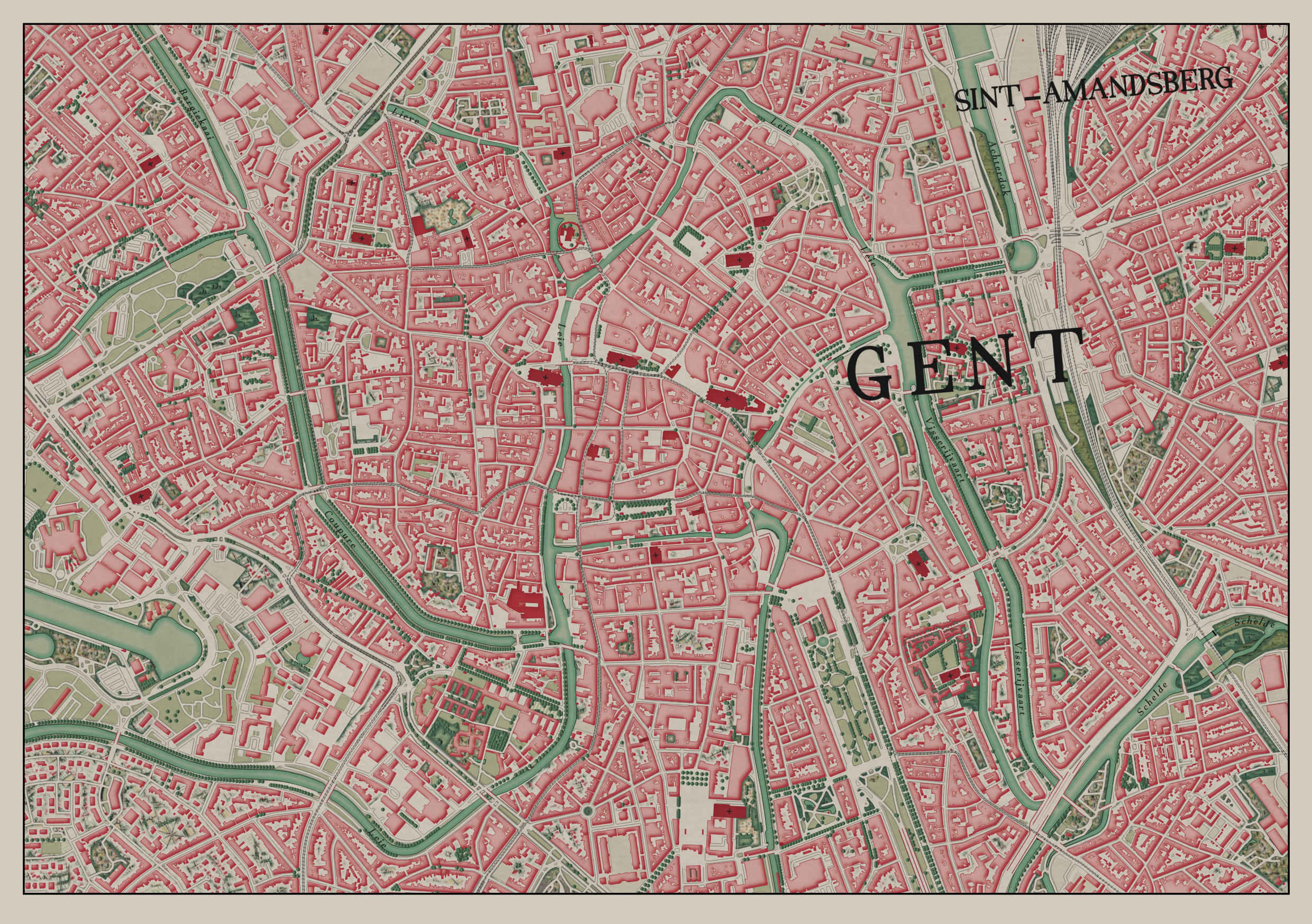 FerrarGIS map of Ghent