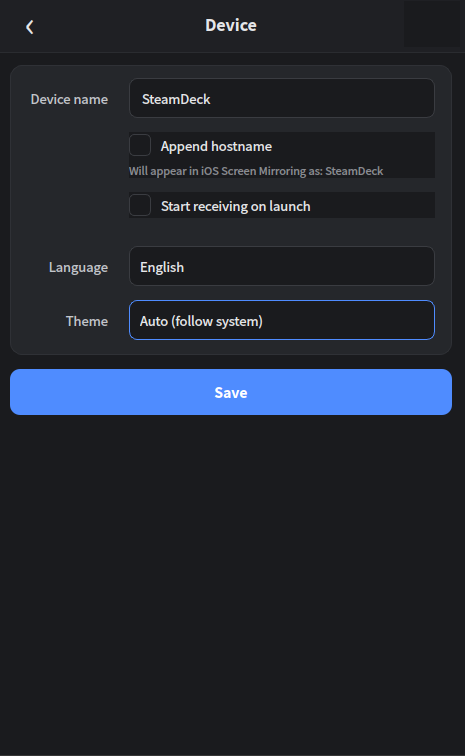Device & Settings