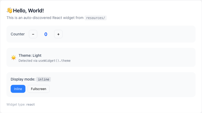 Widget Gallery widget