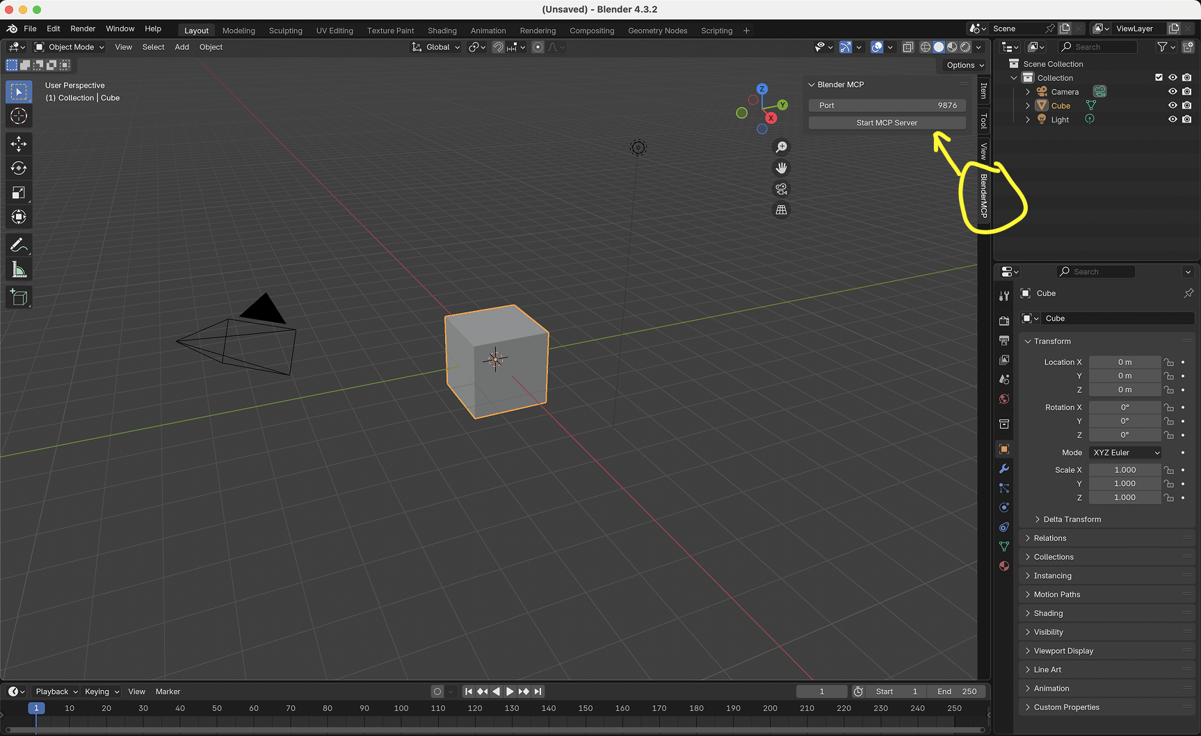 BlenderMCP sidebar