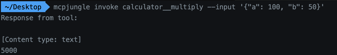 Call a tool via MCPJungle Proxy MCP server