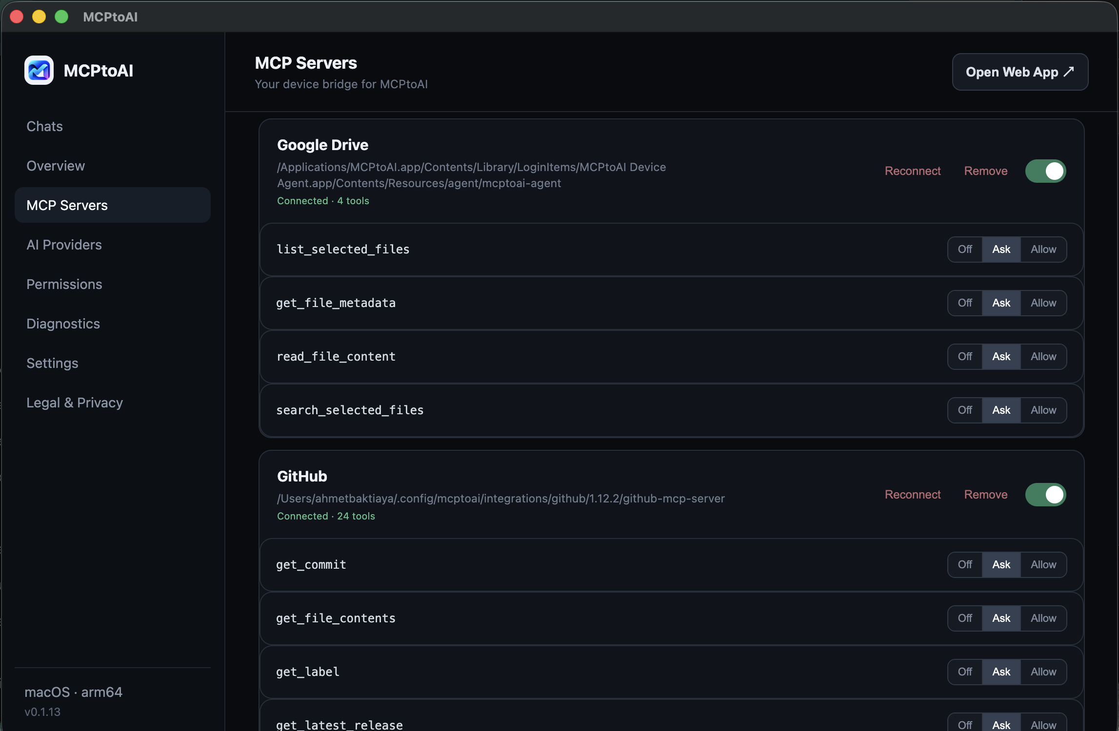 MCPtoAI per-tool MCP permissions