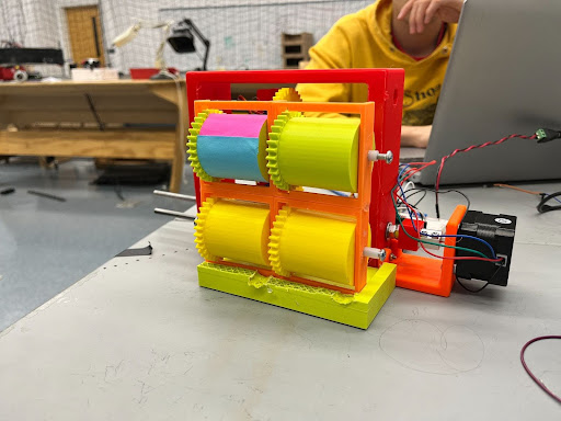 A view of our completed sprint 1 design of the front mechanisms not in view