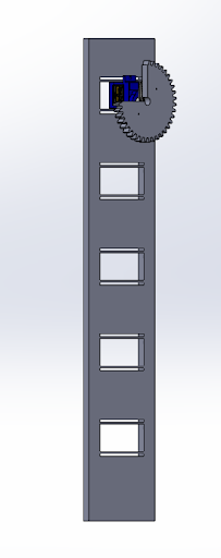 A rendering of the Vertical Servo Arm design used for sprint 2