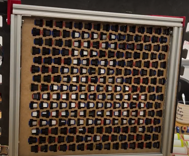 An example image of someone displayed on the mechanical mirror